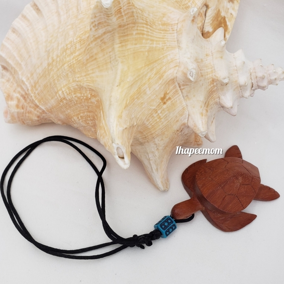 Other - Necklace Carved Turtle Adjustable Silk Cord